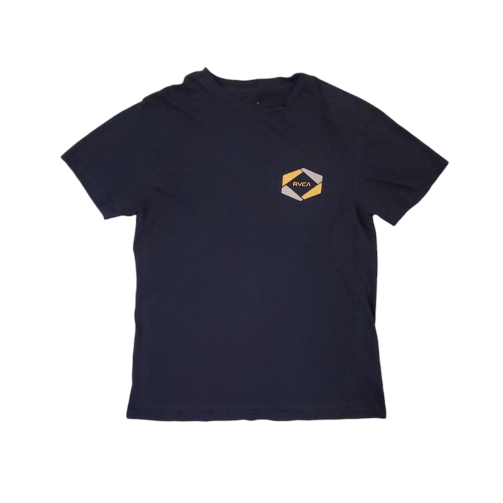RVCA Men's Navy Blue‎ Logo Short Sleeve T-Shirt Medium